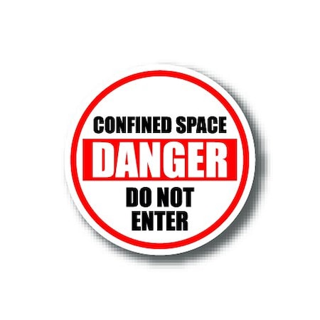 Ergomat 16in CIRCLE SIGNS - Confined Space Danger Do Not Enter DSV-SIGN 256 #1940 -UEN